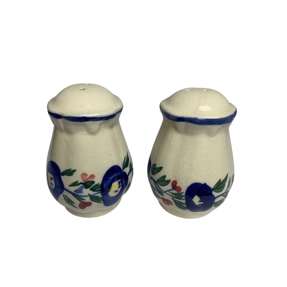 Vintage Design Pac Ceramic Salt and Pepper Shakers Cottagecore Hand Painted‎ Set